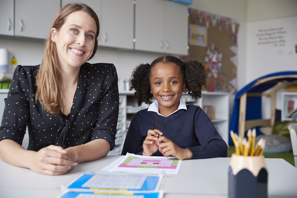 Young student with teacher Young student with teacher